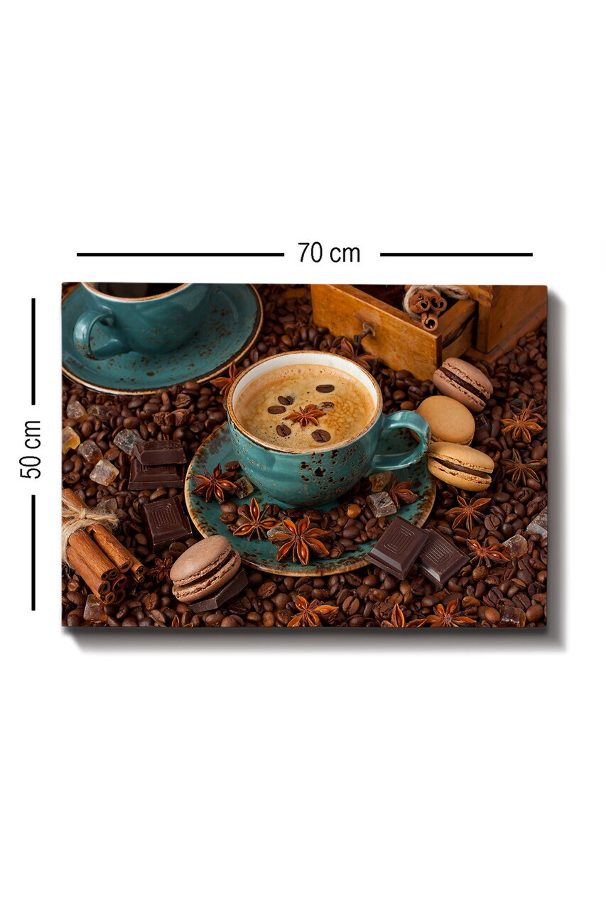 Tablou decorativ, Kanvas Tablo (50 x 70), Canvas, Rama din lemn (grosime 3 cm), Multicolor — imaginea 3