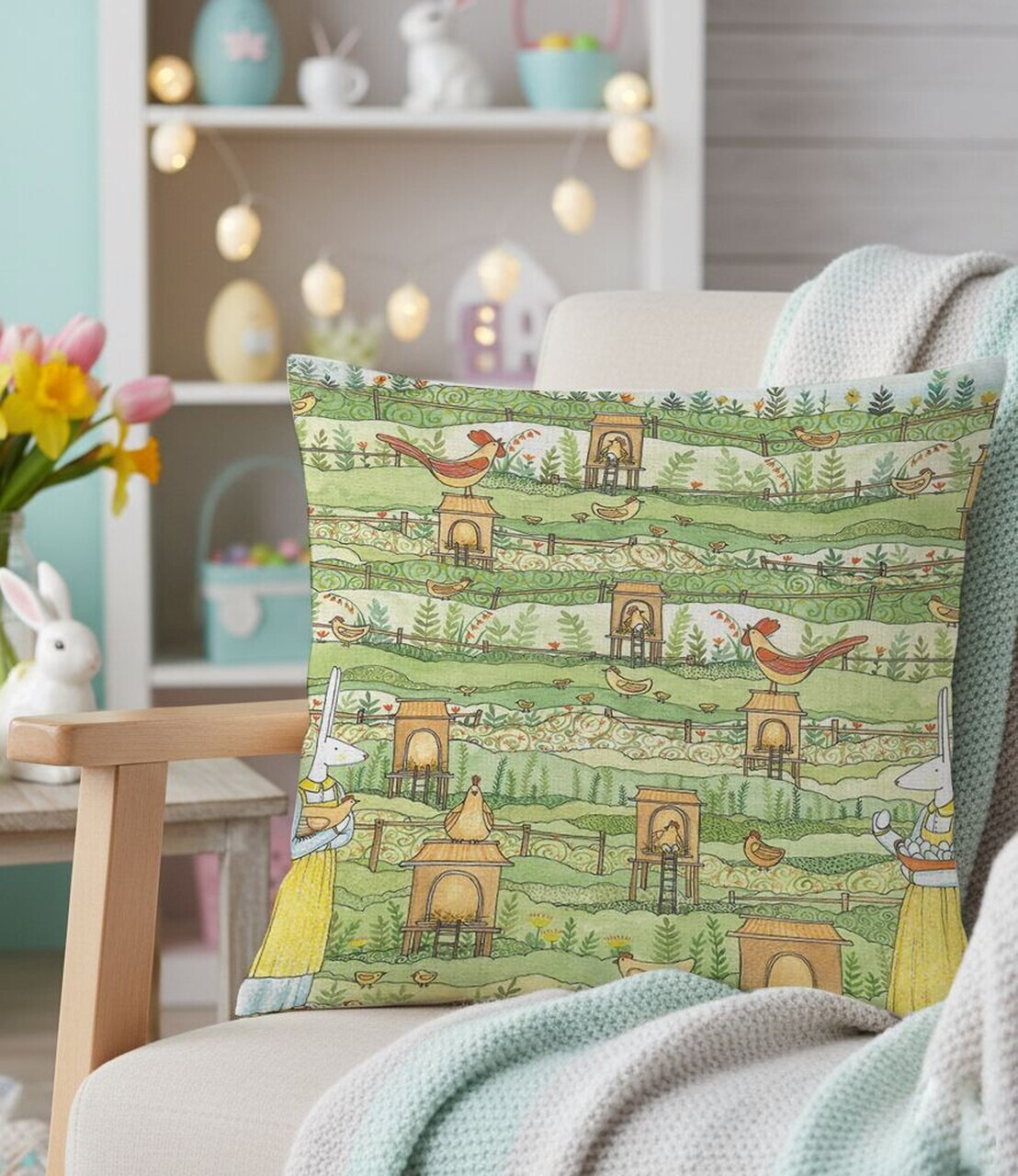 Husa de perna, Pillow 0022, 43x43 cm, Multicolor