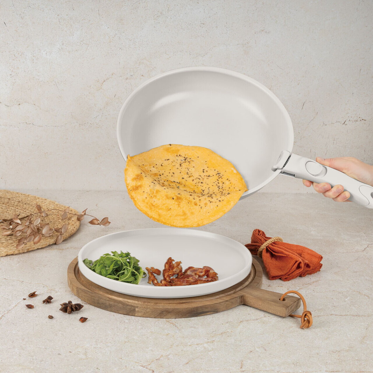 Set pentru gatit Berlinger Haus, Sahara Nordic, 13 piese, aluminiu, crem mat/natur - imagine 5