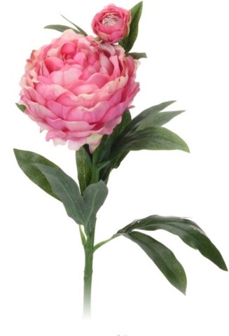 Poza Floare artificiala Peony, 17x17x61 cm, poliester, roz inchis