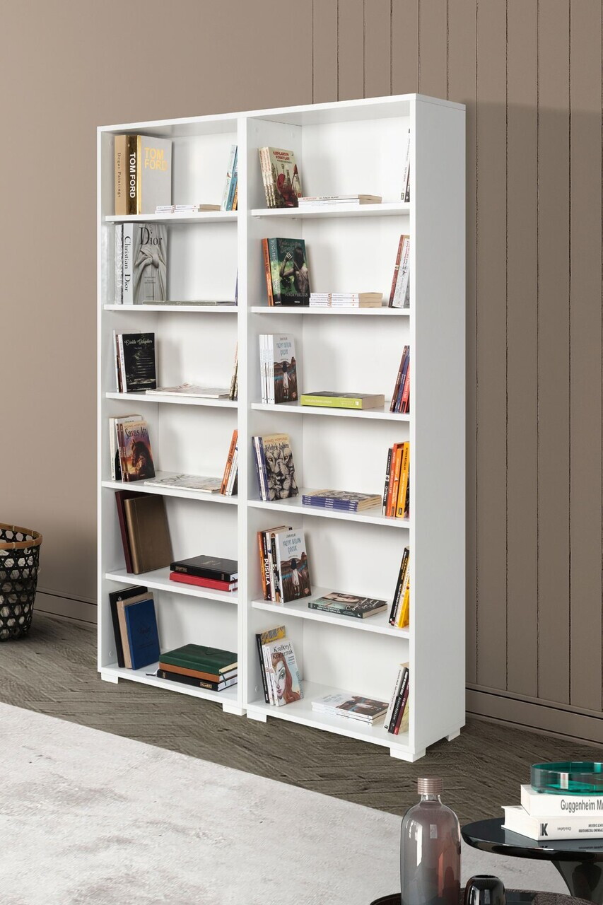 Corp biblioteca, Hanah Home, Evm 8224, 120x187x30 cm, PAL, Alb — imaginea 3