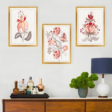 Set 3 tablouri decorative, SET_106, Lulu, 34×44 cm, plastic Decoratiuni