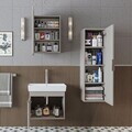 Set Dulap de Baie cu Chiuvetă și Oglindă (3 Piese), Hanah Home, 2940, PAL MELAMINAT, Gresie