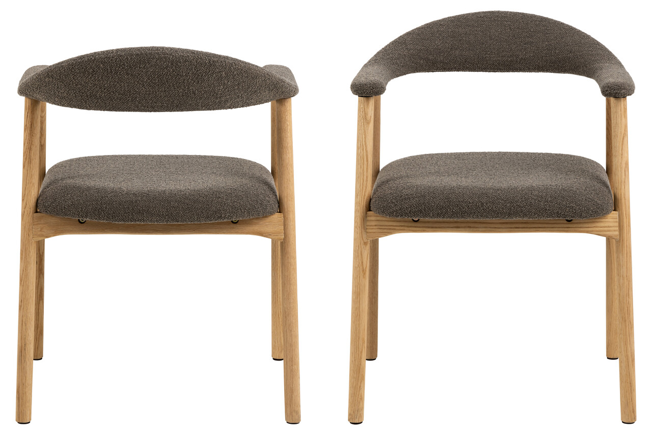 Scaun Addi, Actona, 56x54x75.5 cm, tesatura Boucle/lemn de stejar, grej - view 8