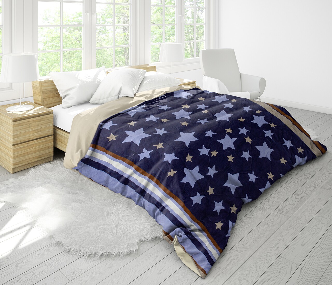 Pilota Cocolino, Alcam, Stelle Fleece, 180x200 Cm, 250g/mp