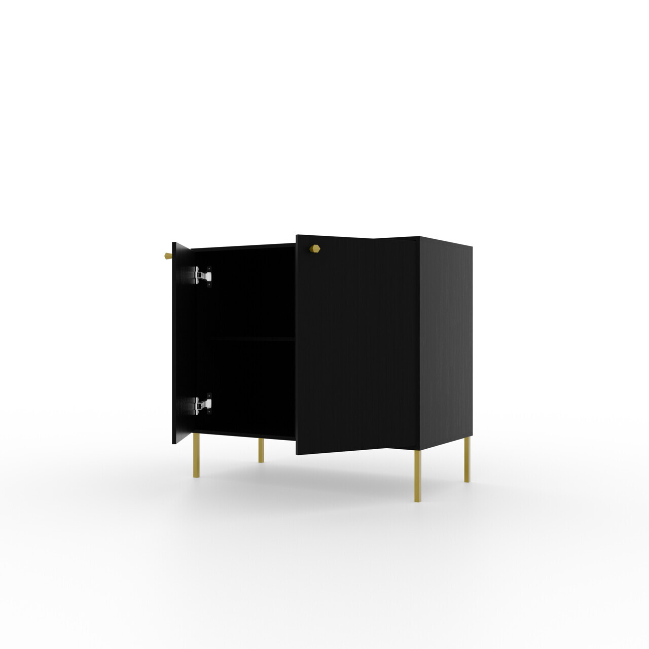 Comoda ADRK, Tili 2D, 83.6x40.8x73.9 cm, PAL laminat, negru — imaginea 4