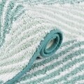 Covoras baie LEAF, Decomex, 60 x 90 cm, 100% bumbac, alb/vernil