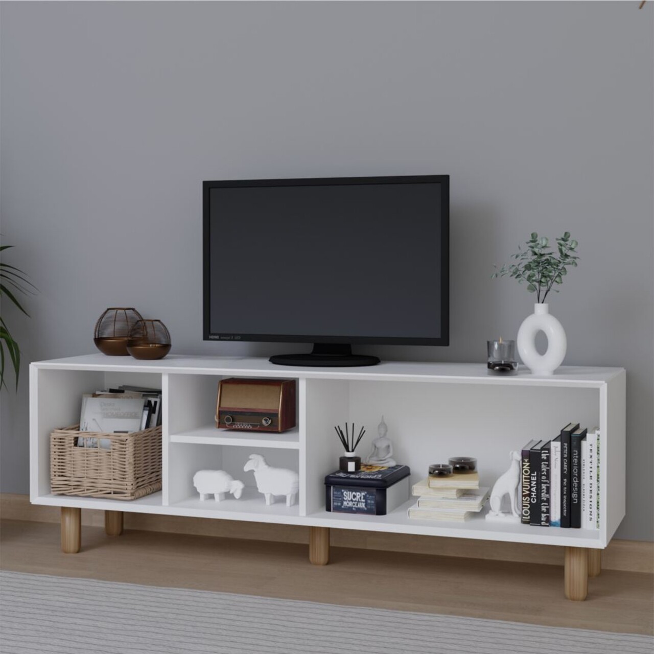 Comoda TV, Miwood, Bohemian 1600-70, Alb - 3 | YEO