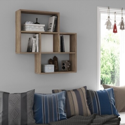 Raft pentru perete, Homitis, Maybe – Sonomo, White, 20x85x85 cm 20x85x85 imagine noua 2022