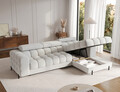 Coltar extensibil dreapta 3 locuri ELTAP, RT-03ROY, Felro, 285x181x93 cm, lemn/poliester, gri deschis