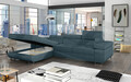 Coltar extensibil stanga 4 locuri ELTAP, Armd-69, Armando, 289x203x85 cm, lemn/poliester, albastru