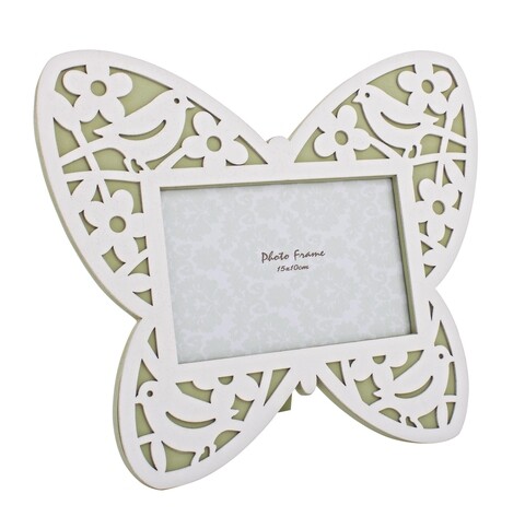 Rama foto bird butterfly, bizzotto, 10x15 cm, lemn, verde