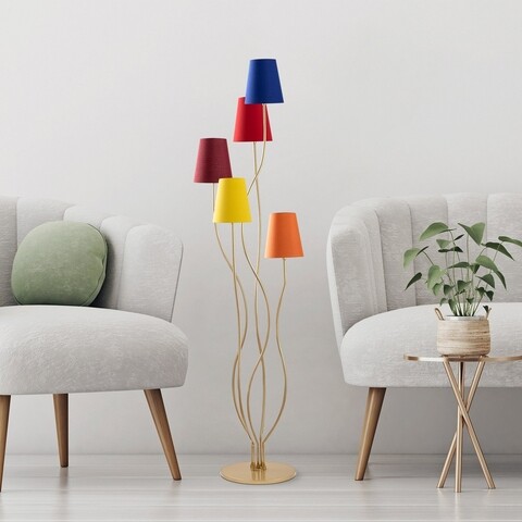 Lampadar, bonibon - 13238, fulgor, 44 x 44 x 160 cm, 5 x e14, 40w, multicolor