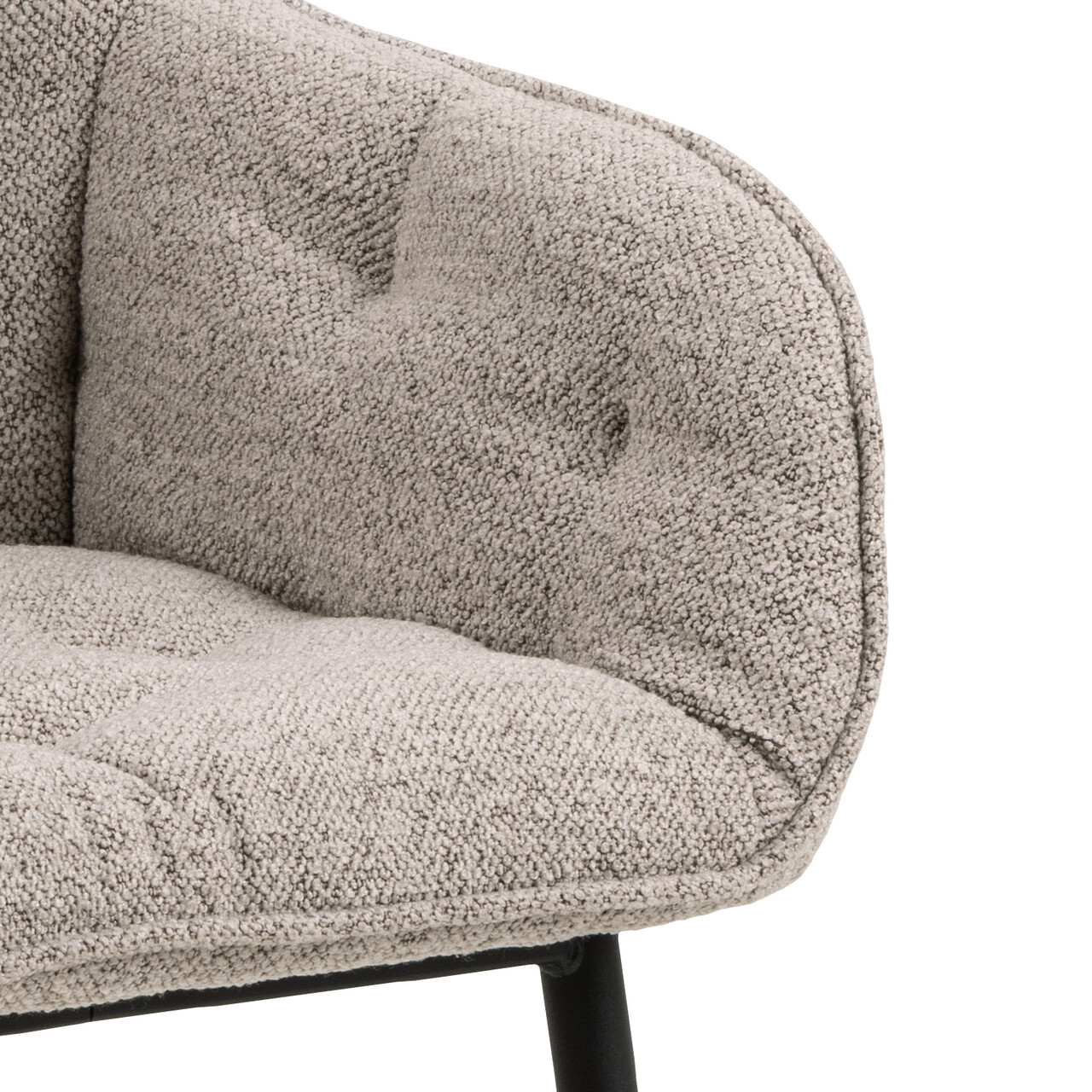 Scaun Brooke, Actona, 58x55x83 cm, tesatura Boucle/otel, bej - view 2