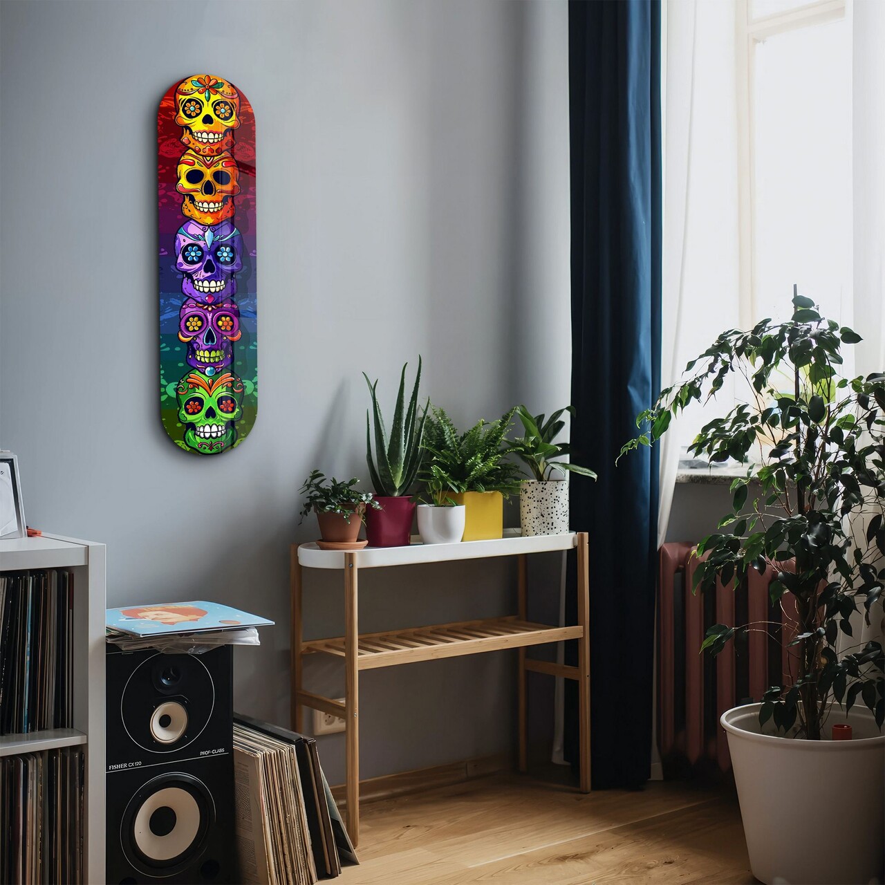 Tablou decorativ, Sugar Skulls v2, Dimensiune: 20 x 80 cm, Multicolor - view 4