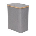 Cos de rufe Nellie, Homla, 45x30x55 cm, poliester/bambus, gri deschis/natur