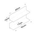 Set 2 rafturi pentru perete, Wren, E16 - 2458, 60 x 15 x 13 cm, pal melaminat, nuc