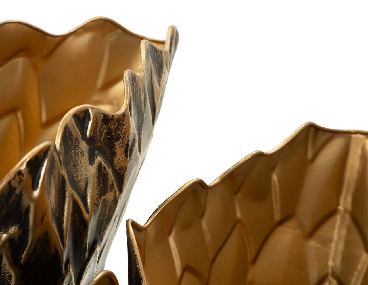 Set 2 vaze decorative, Mauro Ferretti, Scale Pattern, 51.5x23x28 cm, fier, negru — imaginea 2