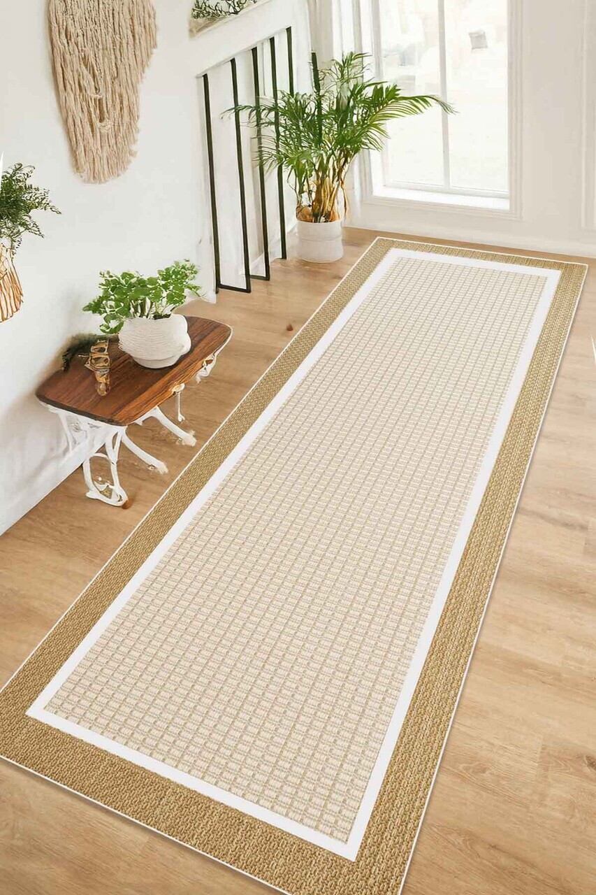 Covor, CLR-7339-YOLLUK-35, 60x250 cm, Poliester, Bej
