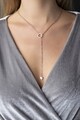 Set lantisor cu inel, Emily Westwood, Rose Gold Jillian, inox, auriu