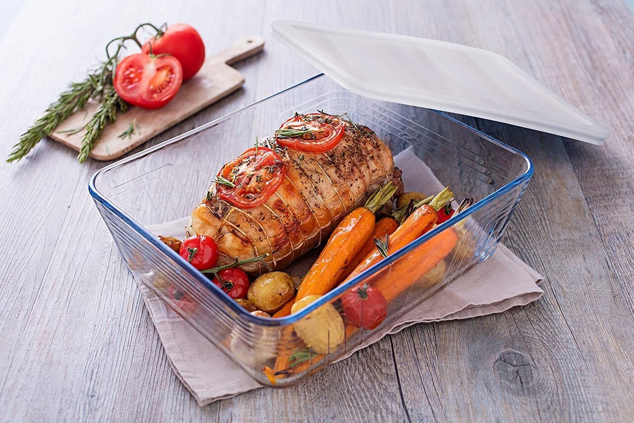 Set 2 caserole dreptunghiulare, din sticla termorezistenta, cu capac, 1,5L/2,6L, "Cook&amp;Freeze" - Pyrex - imagine 8