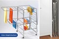 Uscator rufe, Maximex, Mobile, 186 x 109 x 58 cm, 27 m capacitate de uscare, inox, gri
