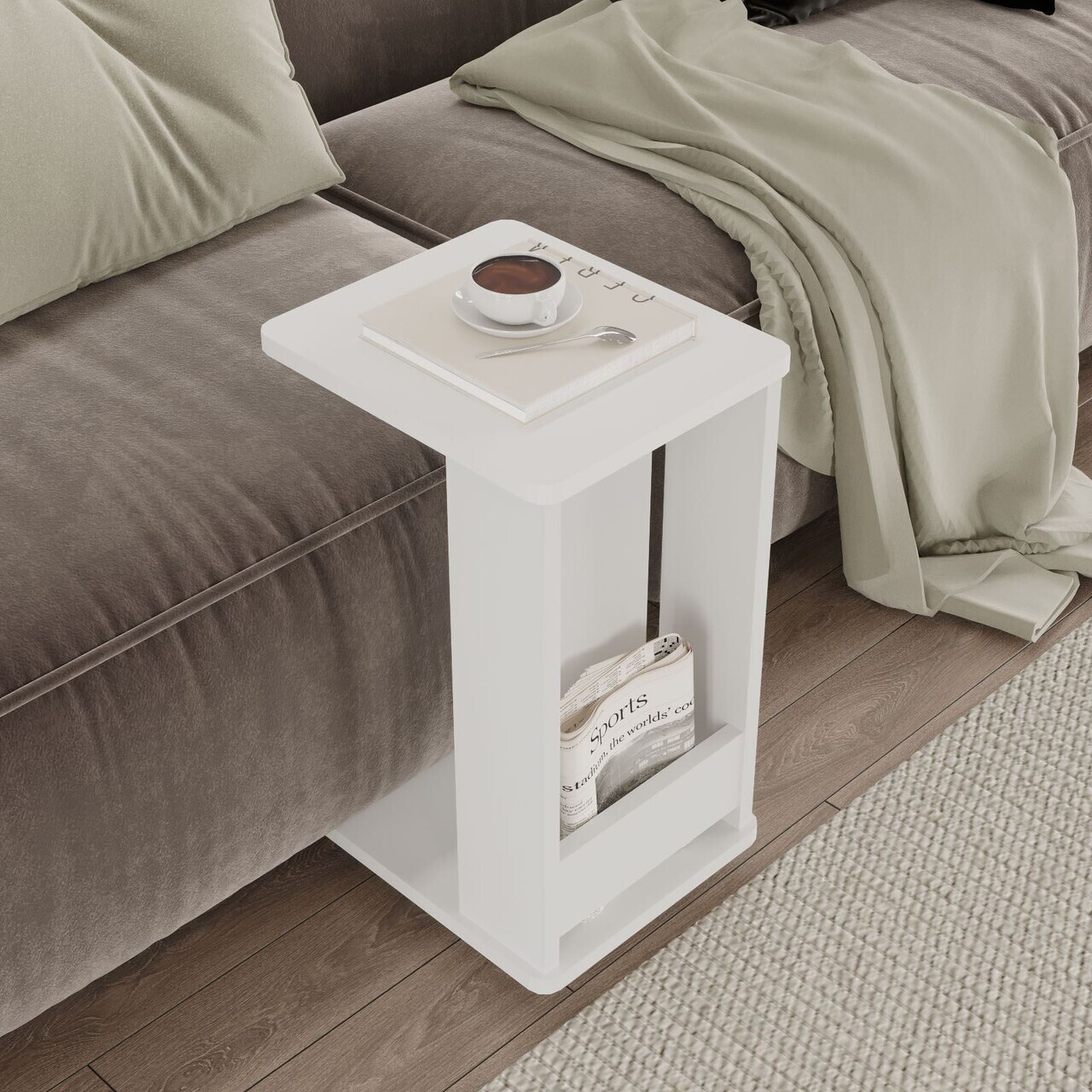 Masuta, Hanah Home, MIN1-W, 32x42x55 cm, PAL, Alb