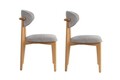 Set scaune 2 piese, Wayland, Lionte, Gri / Stejar deschis