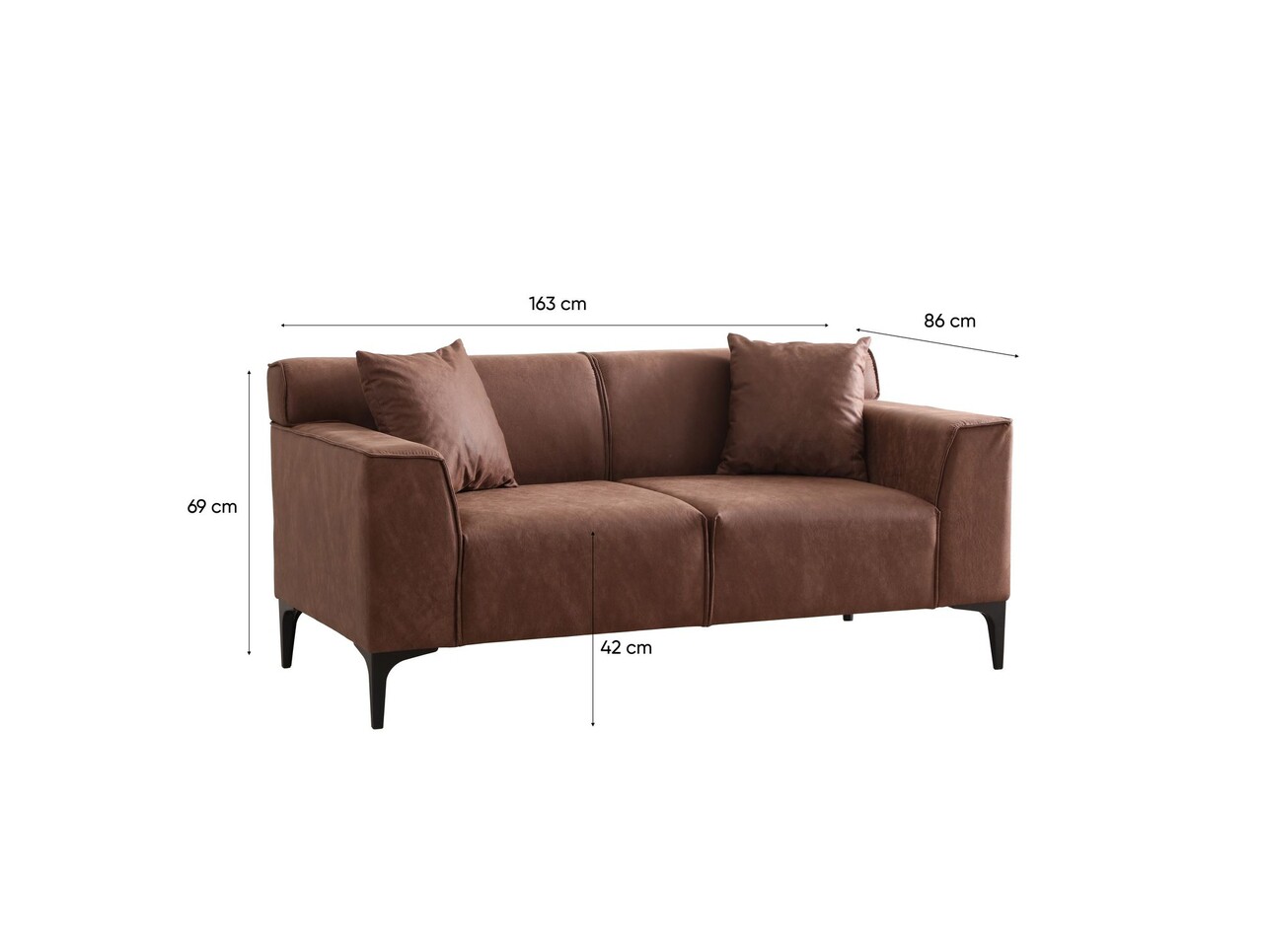 Canapea 2 locuri, Atelier del Sofa, 560ARE5141, Cognac