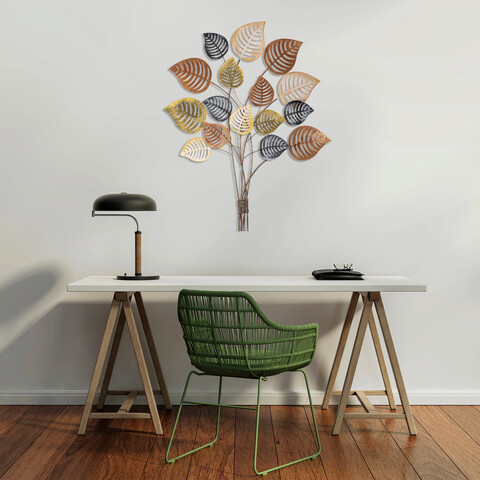 Decoratiune de perete, lilac v2, metal, dimensiune: 108 x 83 cm, multicolor