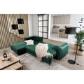 Coltar extensibil stanga 4 locuri ELTAP, LT-35NU, Dalia, 289x190x95 cm, lemn/poliester, verde inchis