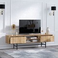 Comoda TV Matias, Elegance, 180x50x40 cm, natural/negru