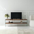 Comoda TV, Neostill, Aqua TV, 140x45x35 cm, Sticla temperata, Natural