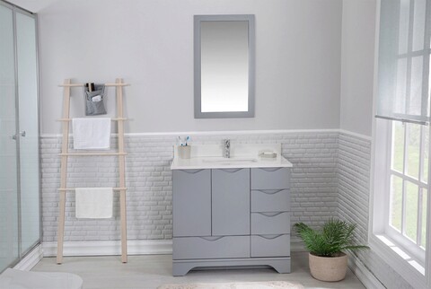 Set mobilier de baie (2 piese), jussara, teton 36, gri
