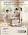 Birou electric cu inaltime reglabila, Vasagle, 100x60x72-120 cm, functie de memorare a 4 inaltimi, alb cloud