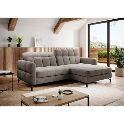Coltar extensibil dreapta 3 locuri ELTAP, Lore-91, Lorelle, 225x160x105 cm, lemn/poliester, bej inchis