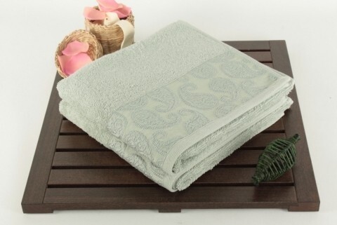 Set 2 prosoape de maini 50x90 cm, 100% bumbac, Saheser, Şal  Green