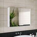 Dulap de baie cu oglindă, Hanah Home, 1718, 80x60x16 cm, MDF-LAM, Alb mat