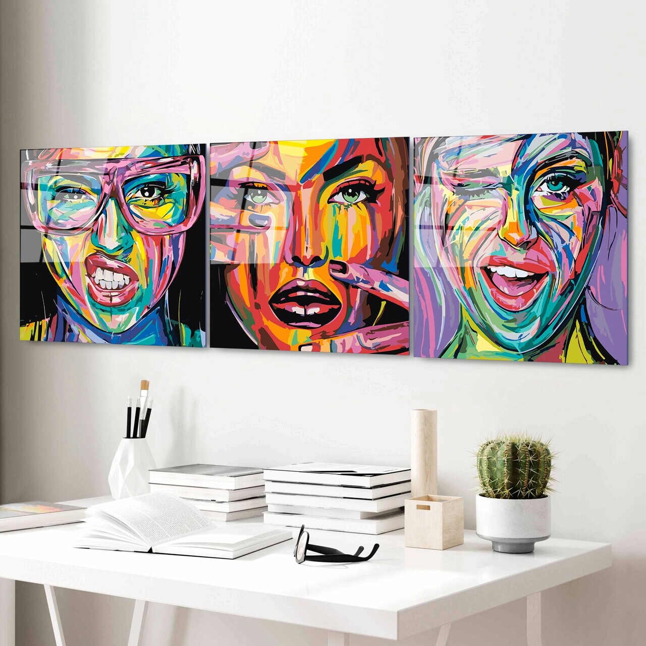 Tablou decorativ, UV-852, Dimensiune: 50 x 50 cm (3 bucăți), Multicolor — imaginea 3