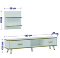 Comoda TV, Inarch, Aren, 180x43.6x35 cm, Stejar alb