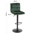 Scaun de bar Garza, Versa, 43.5 x 50.5 x 107.5 cm, metal/textil