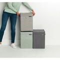 Cos de rufe stivuibil, Brabantia, Linn, 35 L, 37x32x44.5 cm, textil, gri