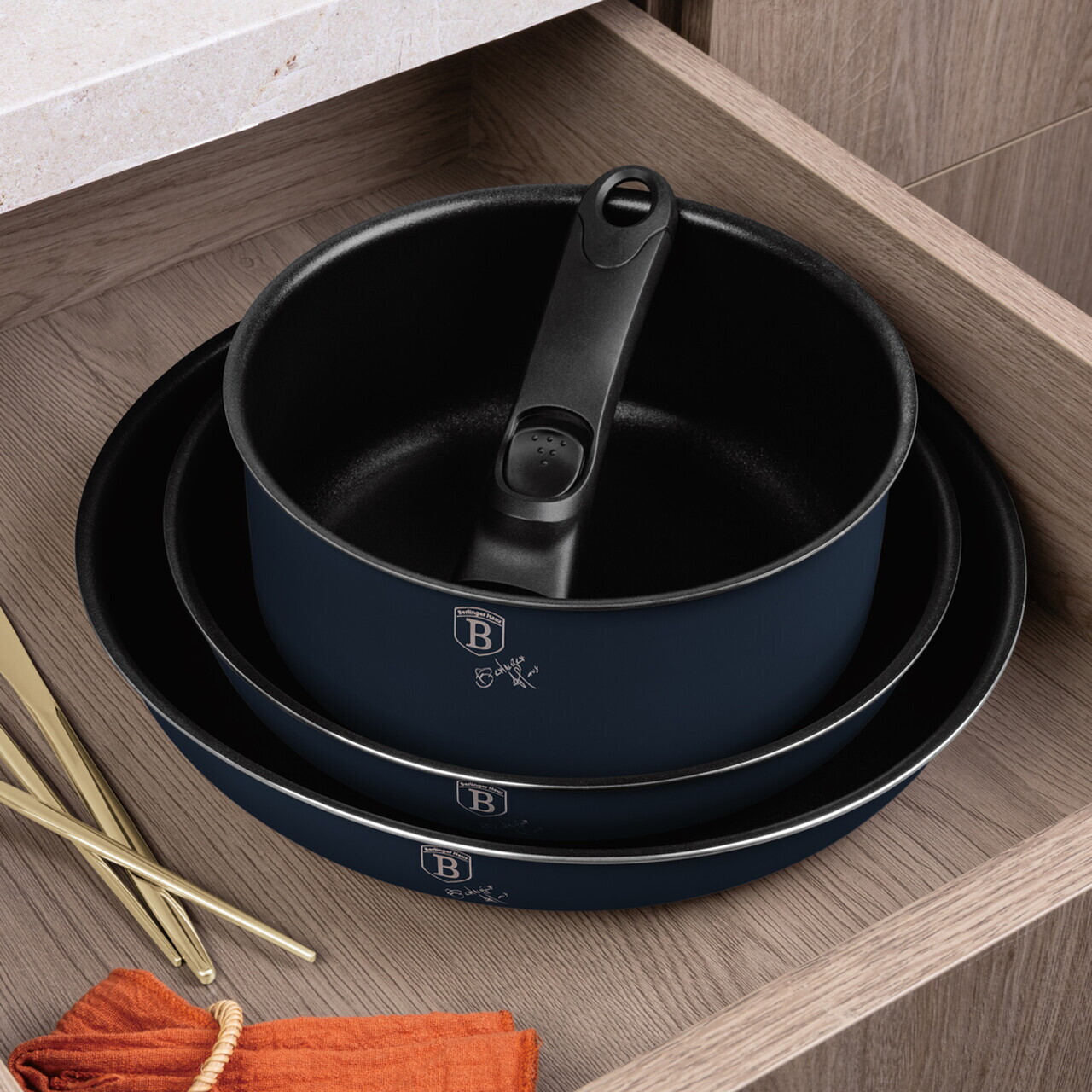 Set pentru gatit Berlinger Haus, Deep Sea, 13 piese, aluminiu, albastru mat/gri - imagine 3