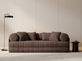 Canapea extensibila 3 locuri, Kemi, Cosmopolitan Design, 206x95x70 cm, catifea, ciocolata