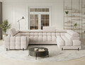 Coltar extensibil dreapta 3 locuri ELTAP, RT-20BAF, Fectory, 346x205x93 cm, lemn/poliester, bej deschis