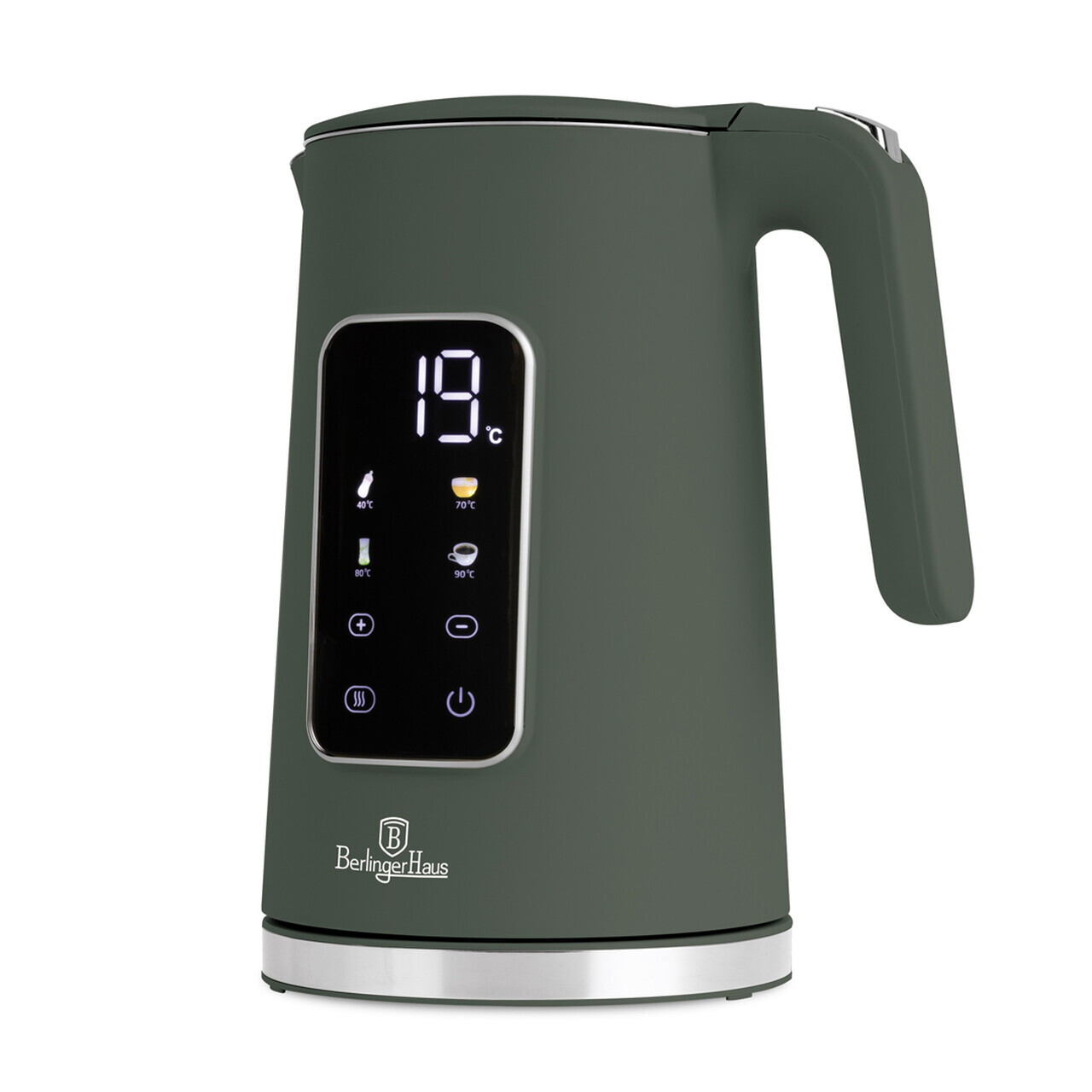 Ceainic electric digital Berlinger Haus, Matte Green, 1.7 L, plastic/inox, verde mat - imagine 3