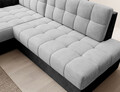 Coltar extensibil stanga 3 locuri ELTAP, LT-84MO-97MO, Blezalt, 240x150x82 cm, lemn/poliester, gri deschis/gri inchis