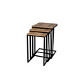 Set masute 3 piese, Puqa Design, Stoli, PAL, Pin Atlantic / Negru