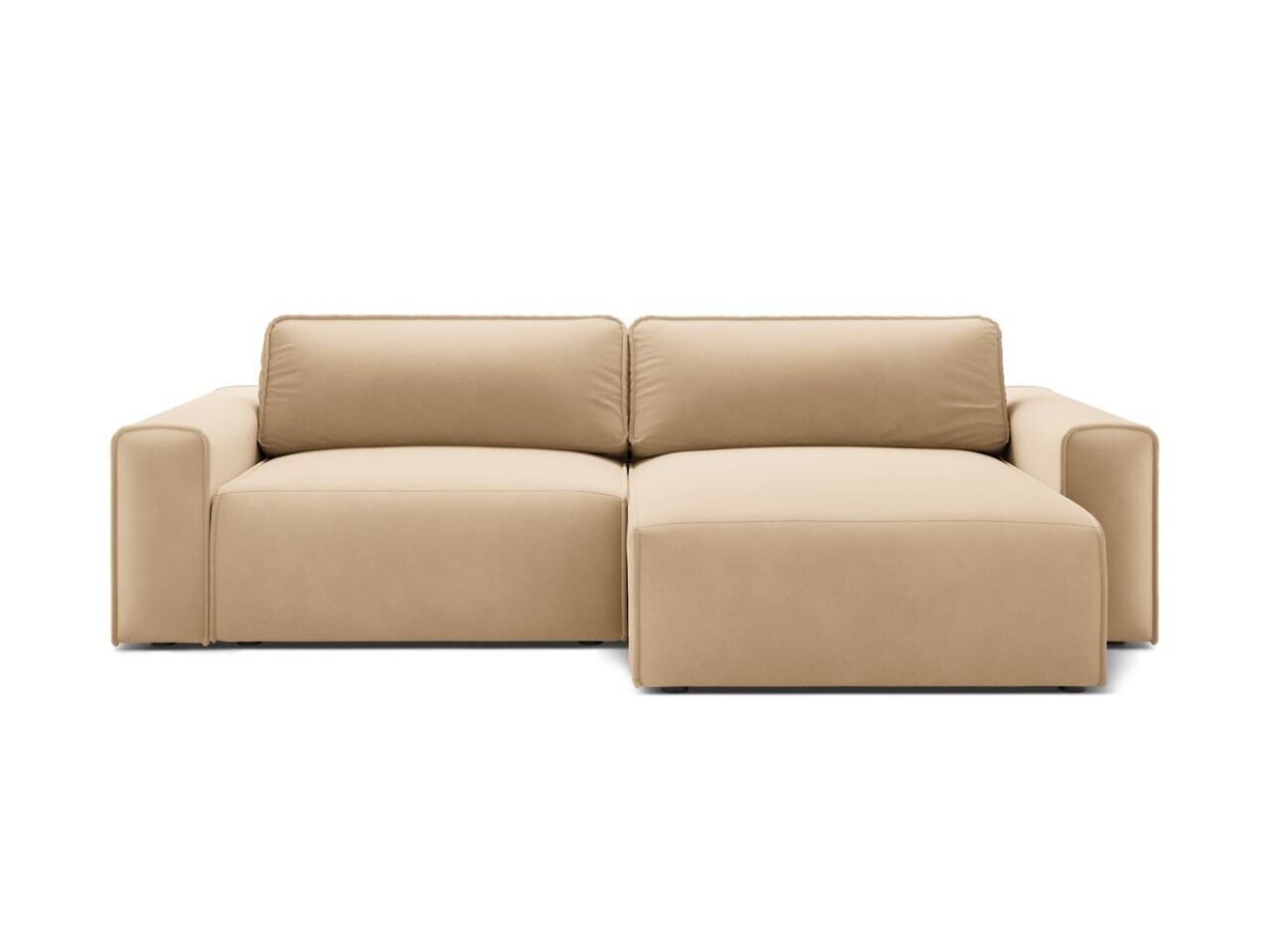 Coltar extensibil dreapta 3 locuri, Victor, Micadoni Home, 246x148x83 cm, catifea, nude