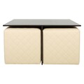 Set masa cafea si 4 taburete Creaciones Meng, 80x80x42 cm / 40x40x38 cm, MDF